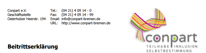Beitrittserklärung Conpart